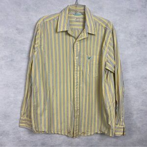 American Eagle Outfitters Yellow and Blue Striped Shirt